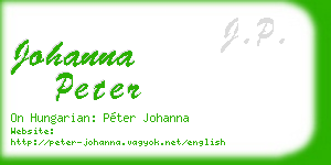 johanna peter business card