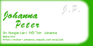 johanna peter business card